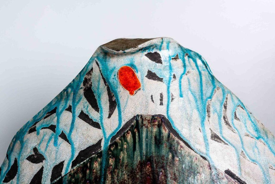 Moderne Vase monumental en céramique des années 1980 en vente