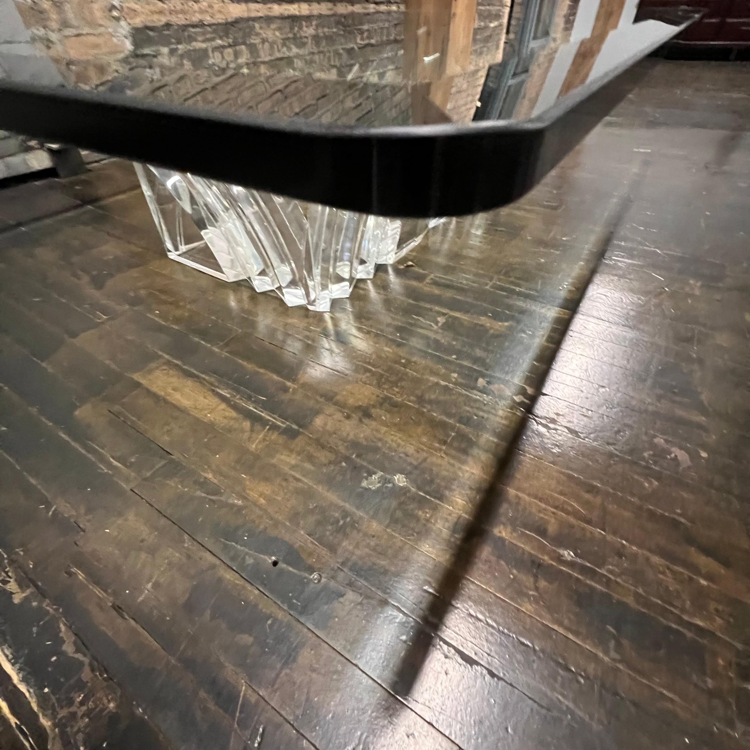 Monumental 1980's Rectangular Lucite and Glass Coffee Table In Good Condition For Sale In Chicago, IL