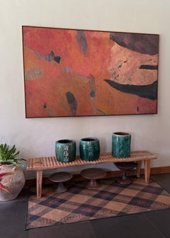 Monumental 1991 Abstract Oil Painting in Earth Tones Signed L. Lizardo