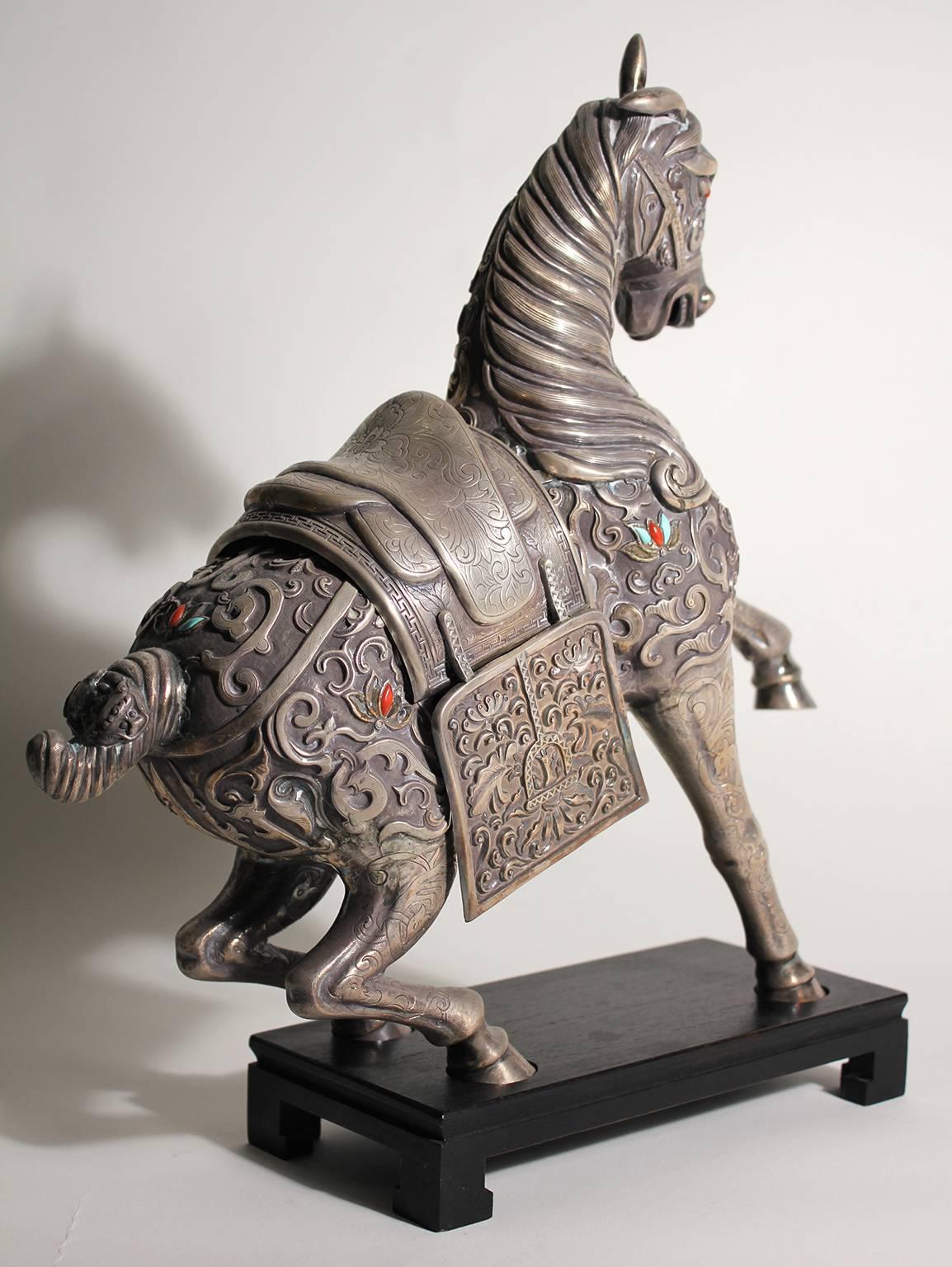sterling silver horse statue