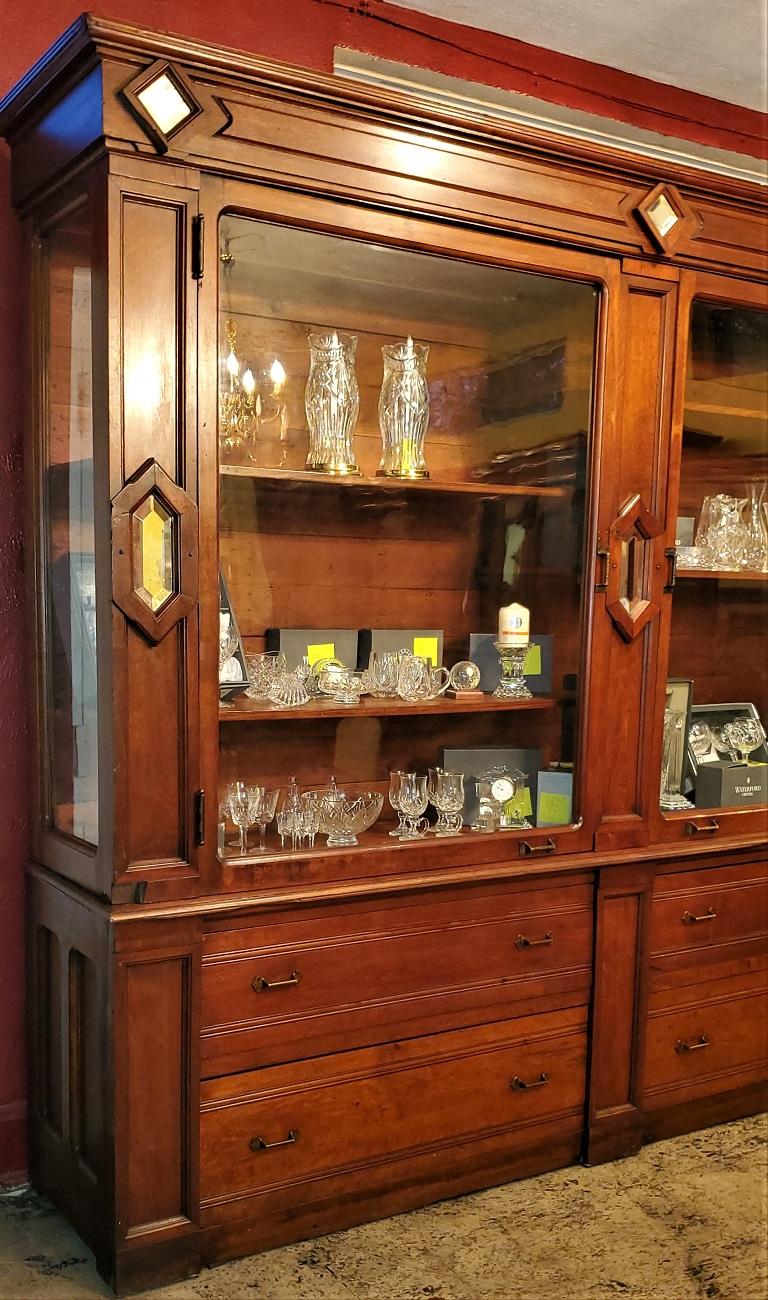 Glass Monumental 19th Century Masonic Display Cabinet from South Dakota