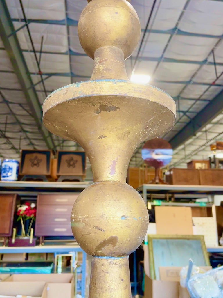 Monumental 19th c Gilt Copper Spire Roof Finial For Sale at 1stDibs