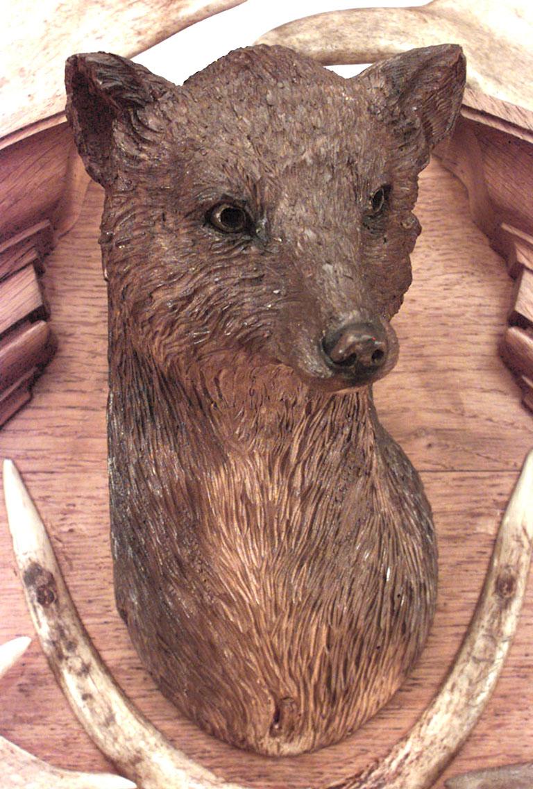 Rustic German Oak and Horn Hutch For Sale at 1stDibs german