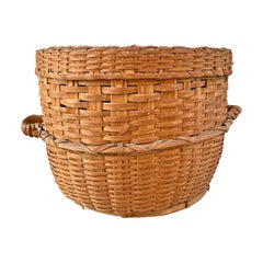 Antique Monumental 19th Century American Feather Basket