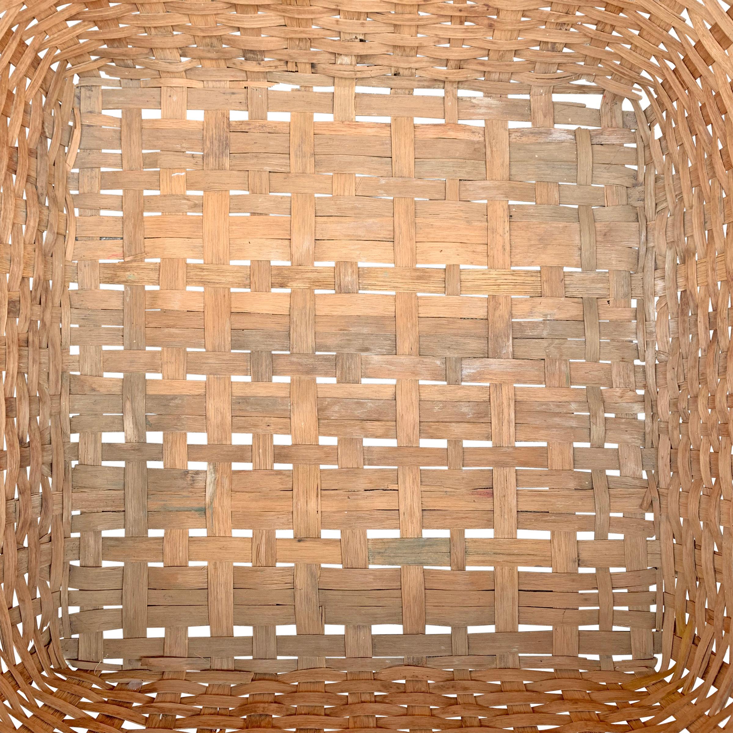 Monumental 19th Century American Oak Splint Basket 5