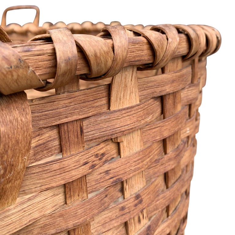 Monumental 19th Century American Oak Splint Basket at 1stDibs oak basket
