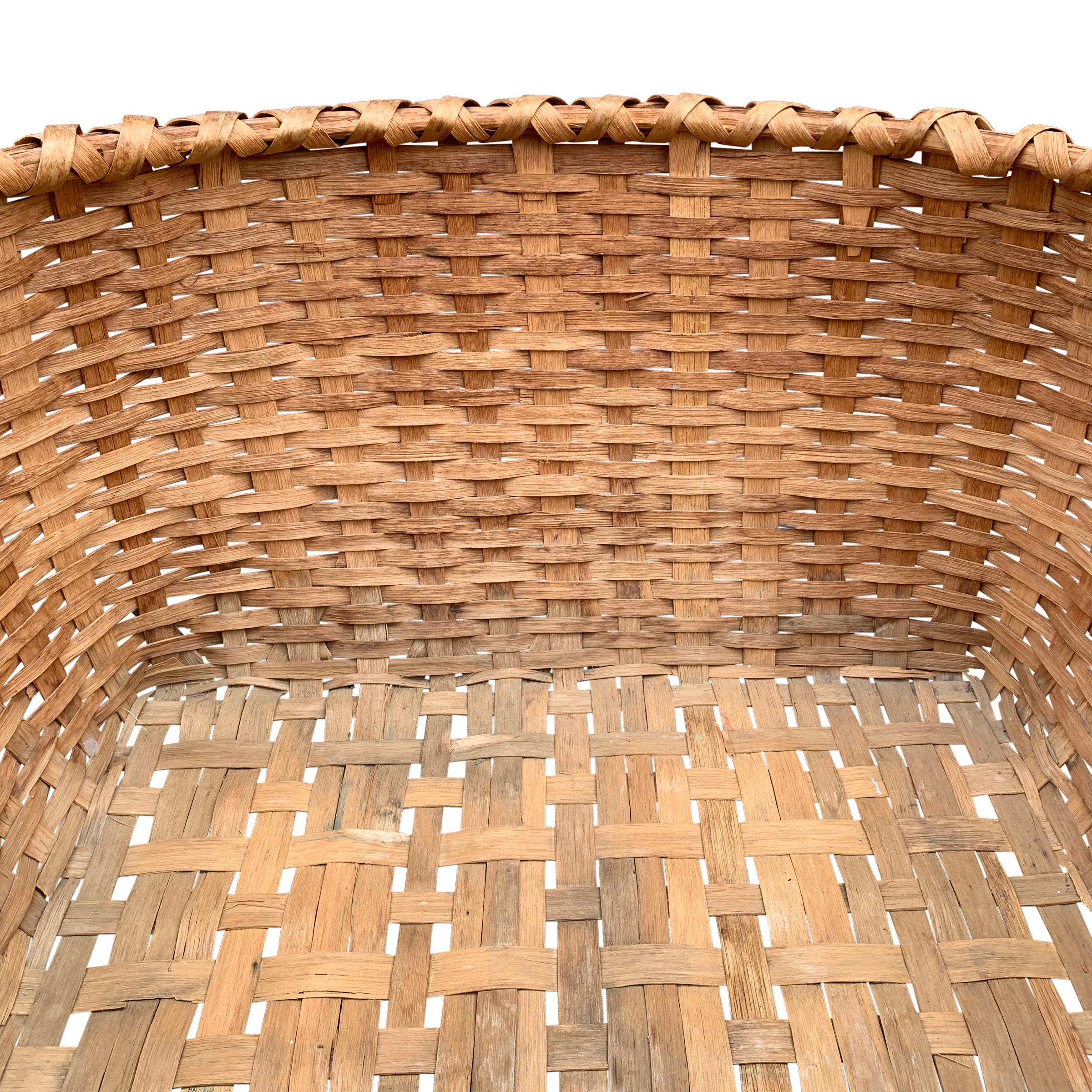Monumental 19th Century American Oak Splint Basket 3