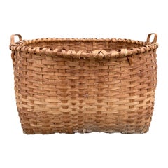 Monumental 19th Century American Oak Splint Basket