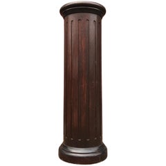 Monumental 19th Century Antique Handcrafted & Solid Oak Column Display Pedestal