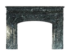 Monumental 19th Century Belgian Vintage Fireplace Surround in Green Marble