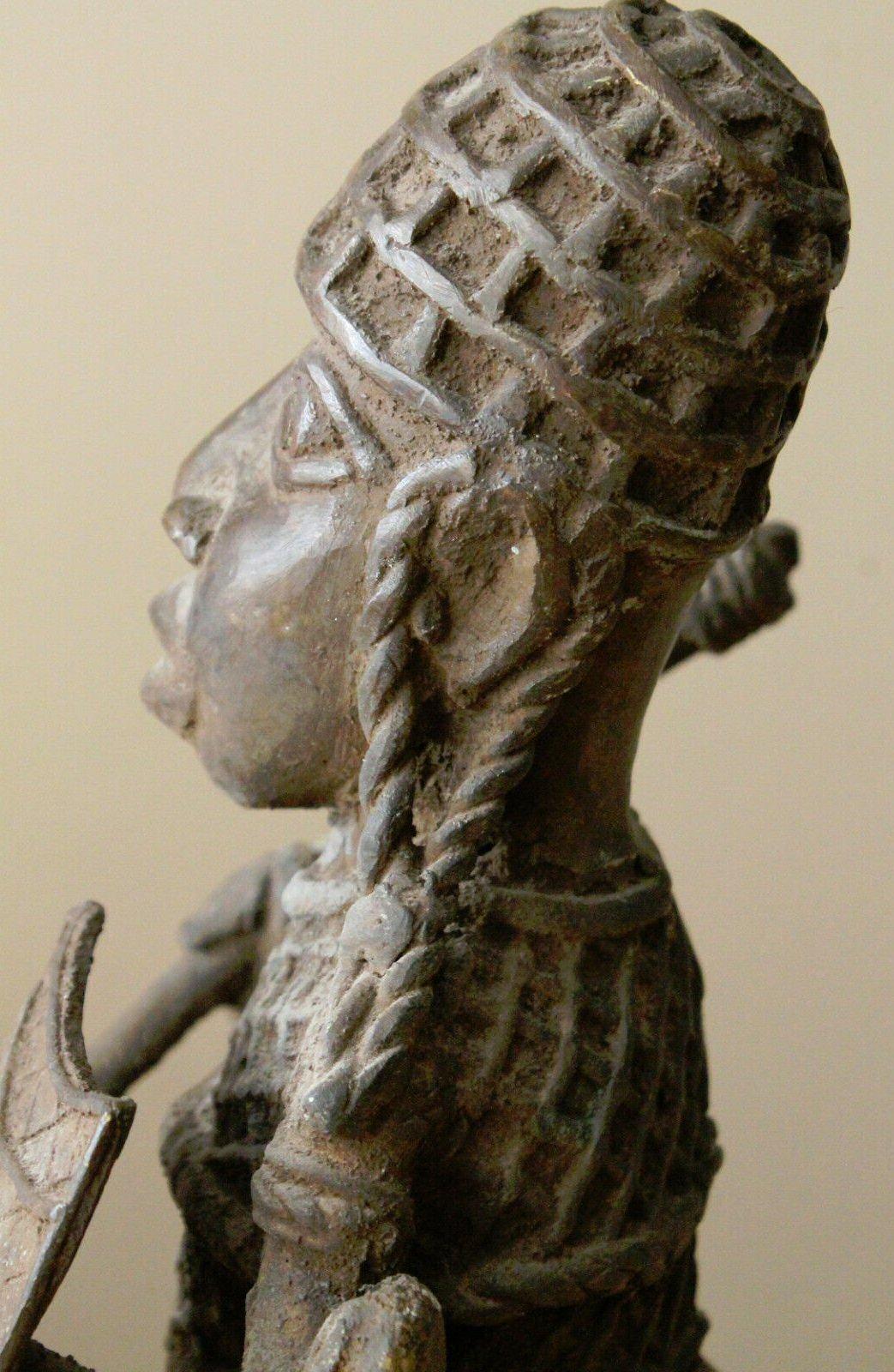 Monumental 19th Century Benin Oba Warrior Bronze Sculpture! Africa For Sale 4