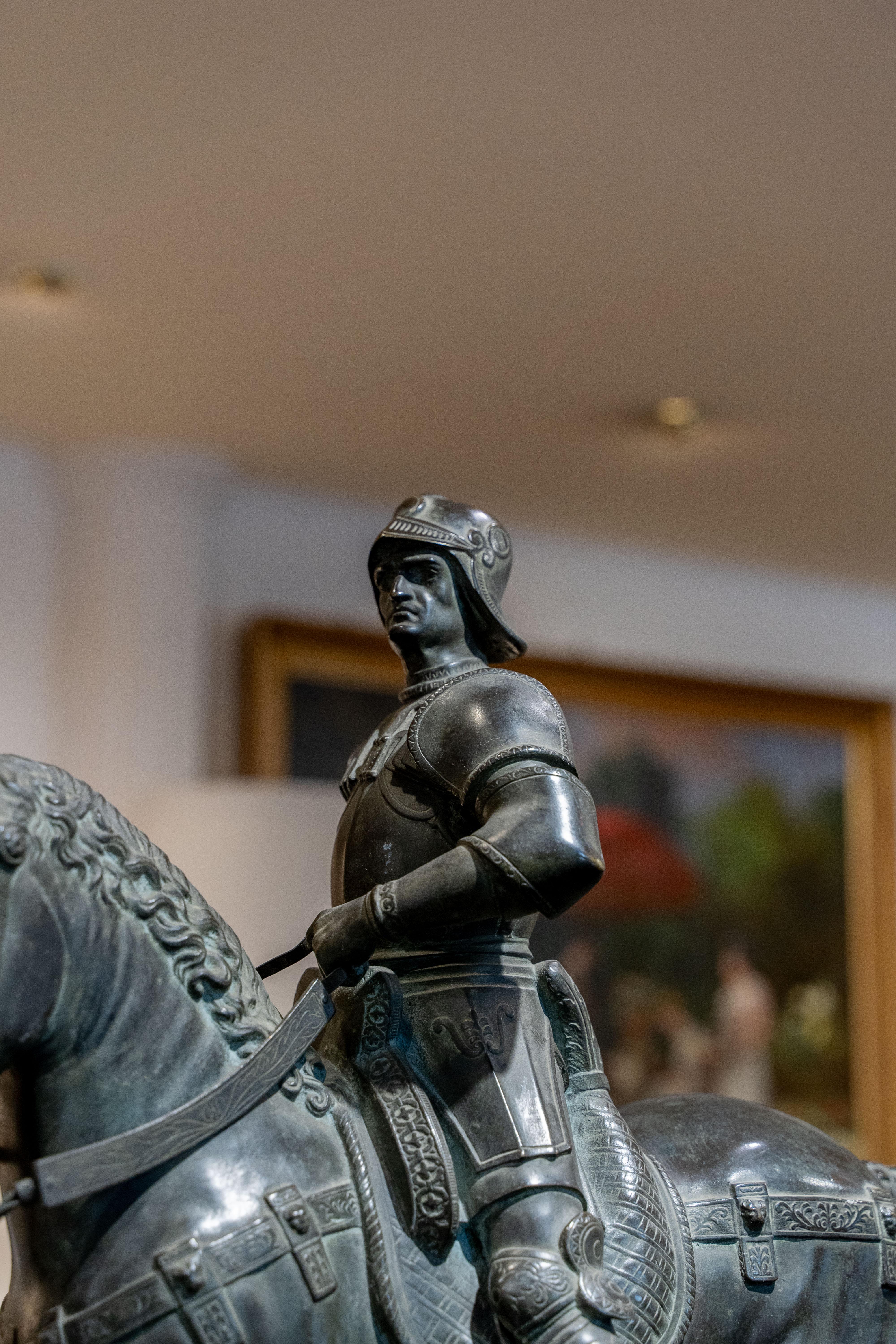Renaissance Monumental 19th Century Bronze Equestrian Statue of Bartolomeo Colleoni For Sale