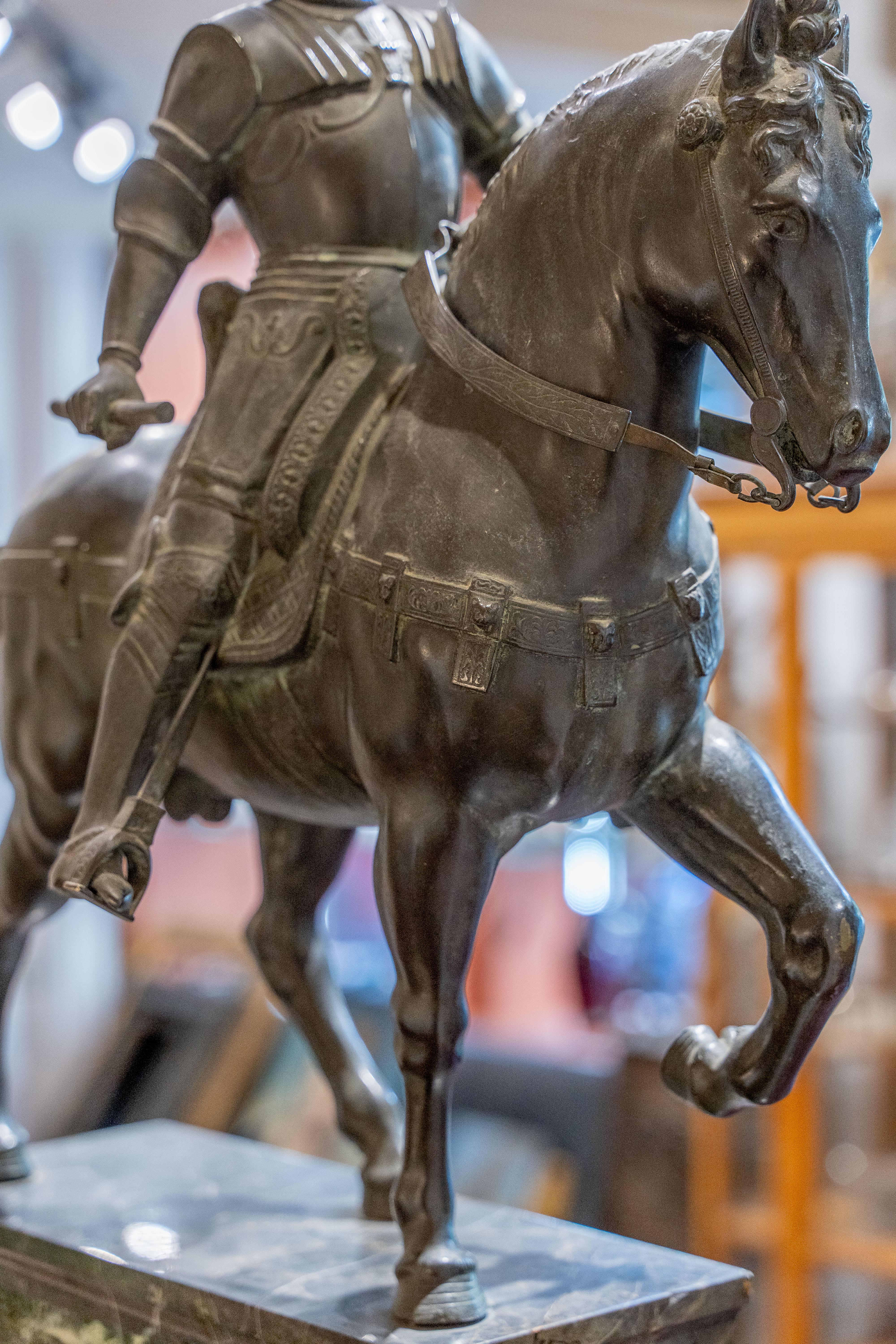 Monumental 19th Century Bronze Equestrian Statue of Bartolomeo Colleoni For Sale 3