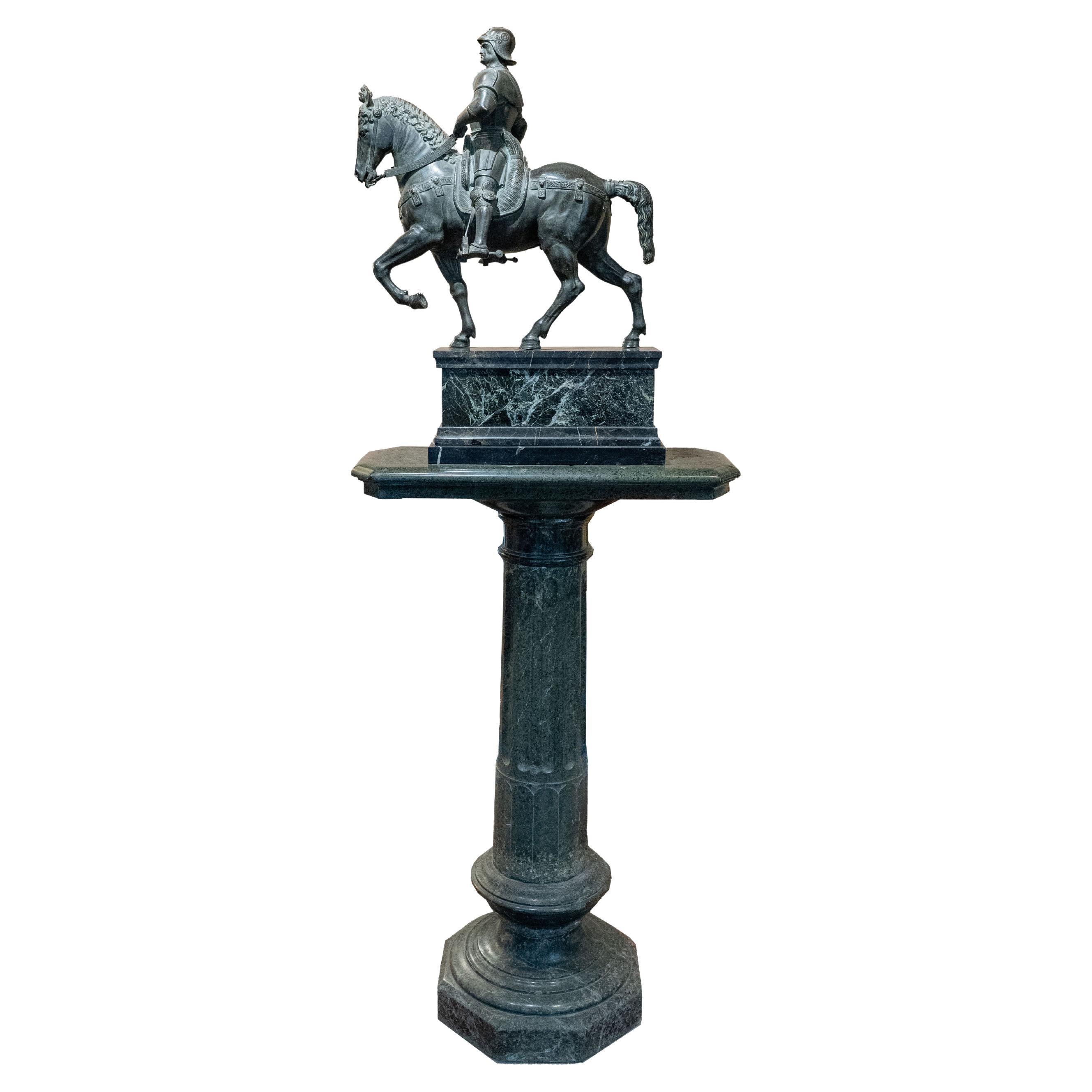 Monumental 19th Century Bronze Equestrian Statue of Bartolomeo Colleoni For Sale