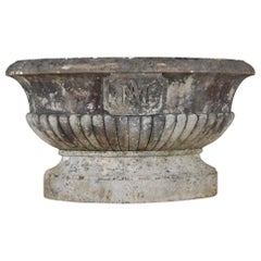 Monumental 19th Century Carved Marble Chateau Urn