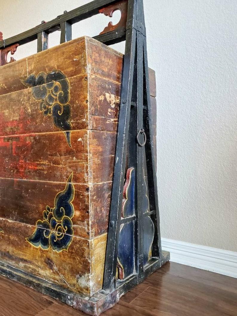 Hand-Painted Monumental 19th Century Chinese Wedding Dowry Chest For Sale