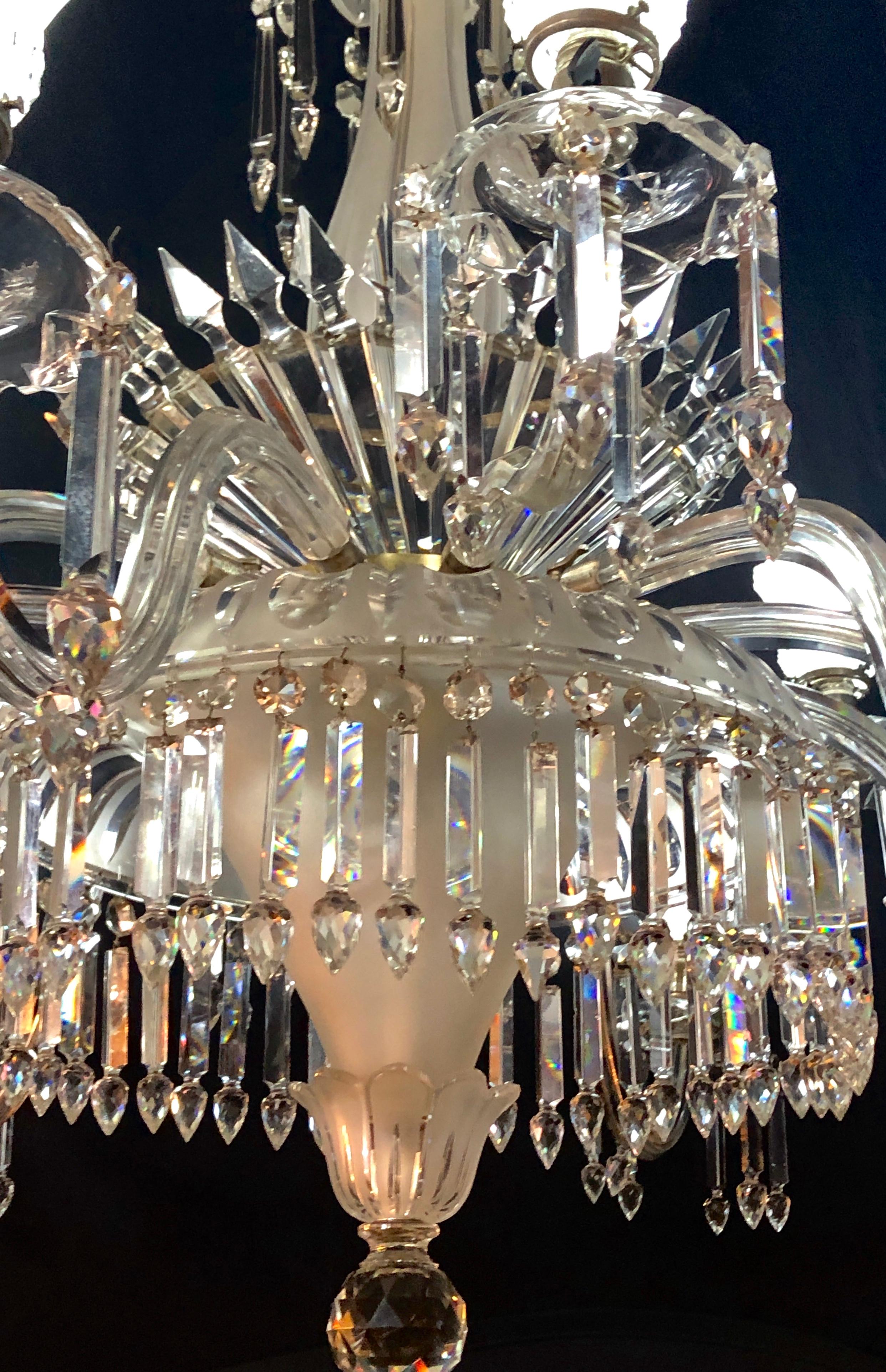 Viktorianischer Kristall & Lalique Stil Cornelius & Baker Kronleuchter aus dem 19. im Angebot 10
