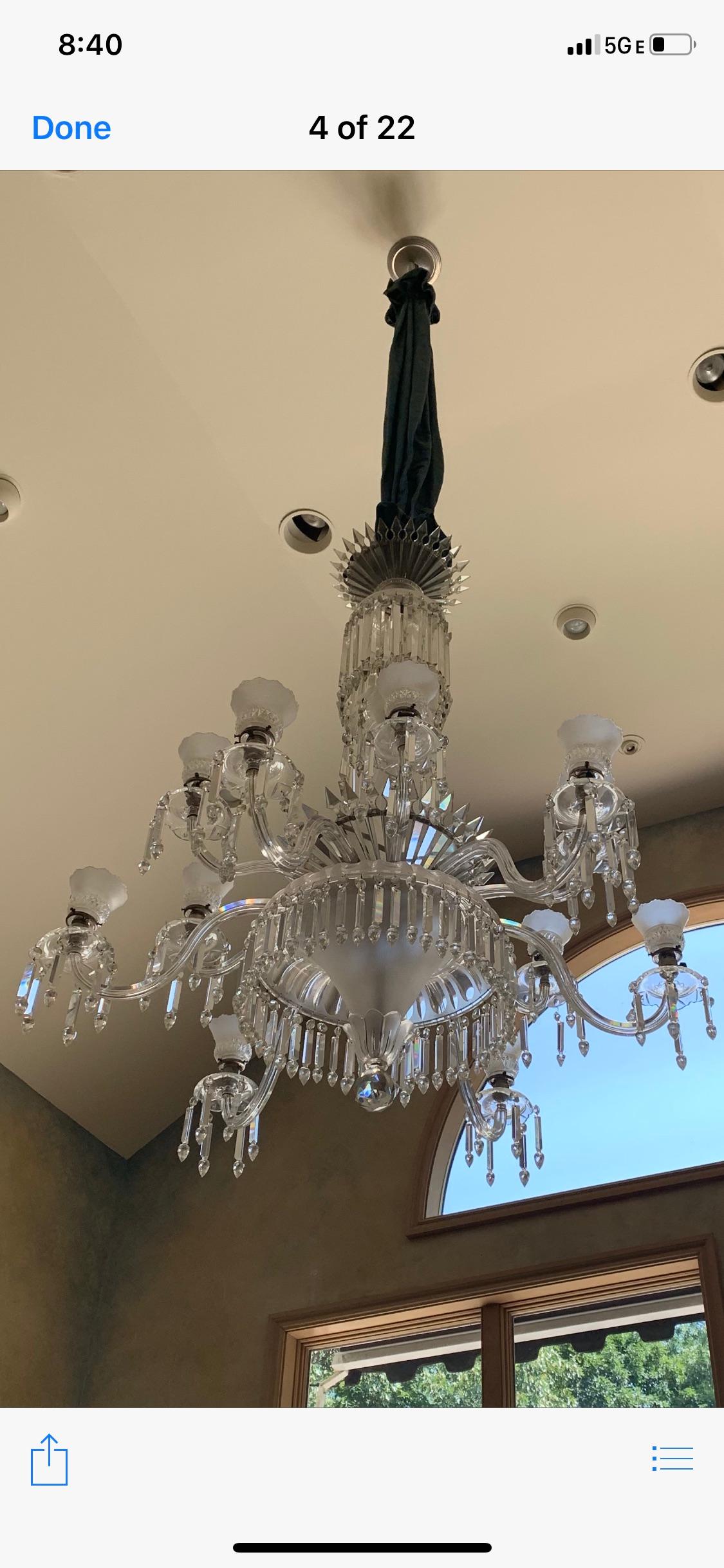 Victorian 19th Century Crystal & Lalique Style Cornelius & Baker Chandelier For Sale 11