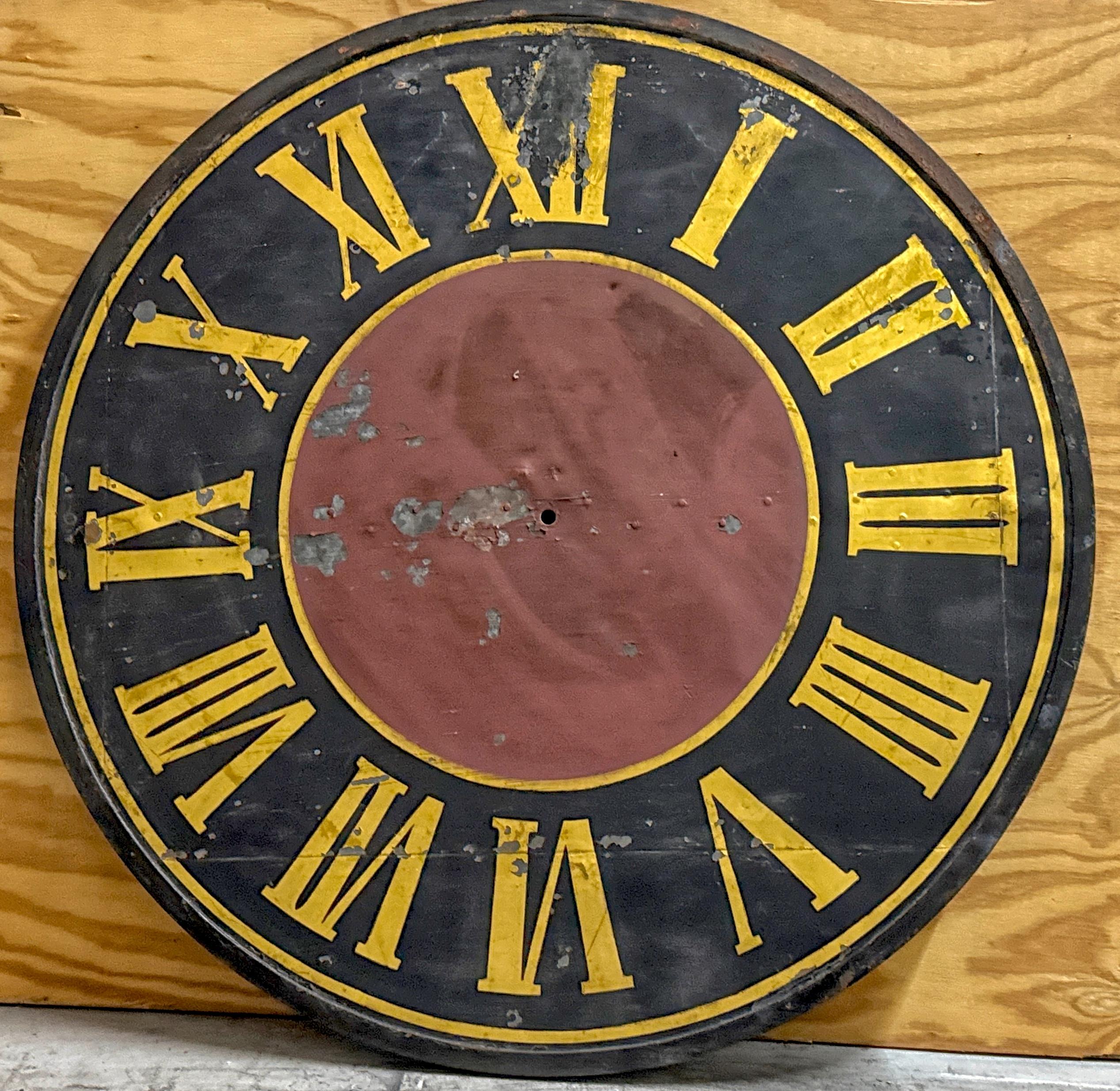 Monumental 19th Century European Industrial Clock Face with Roman Numerals, 48