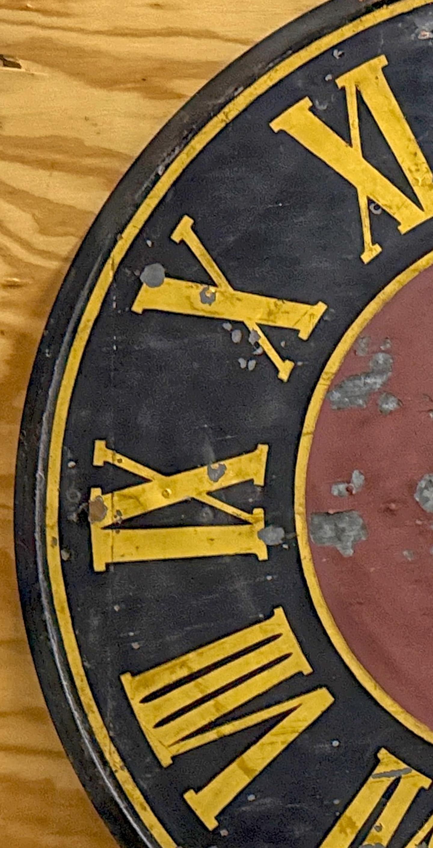 Monumental 19th Century European Industrial Clock Face with Roman Numerals, 48