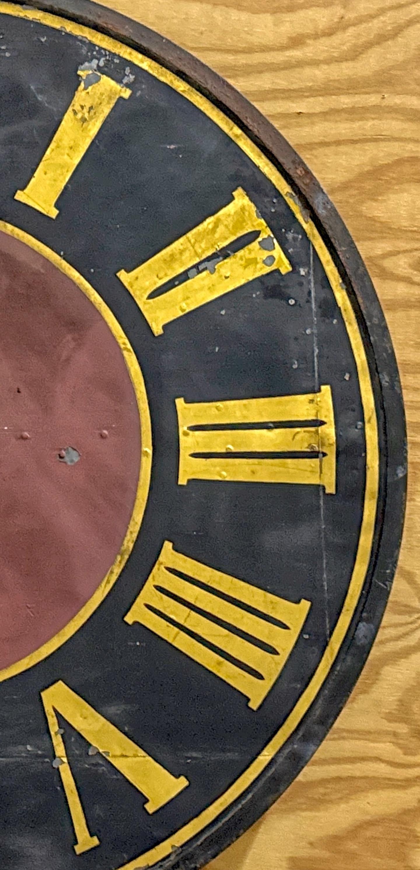 Monumental 19th Century European Industrial Clock Face with Roman Numerals, 48