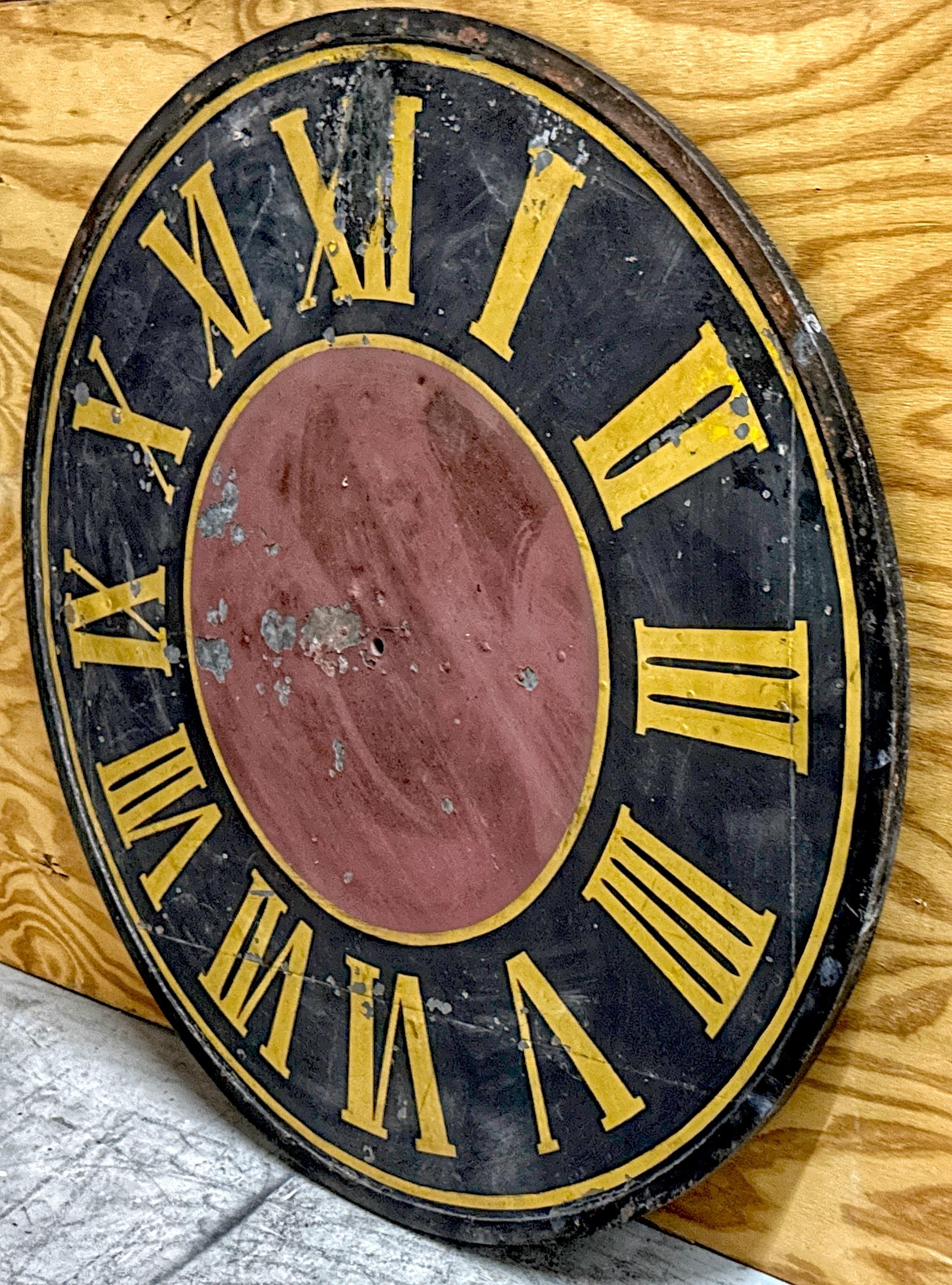 Monumental 19th Century European Industrial Clock Face with Roman Numerals, 48