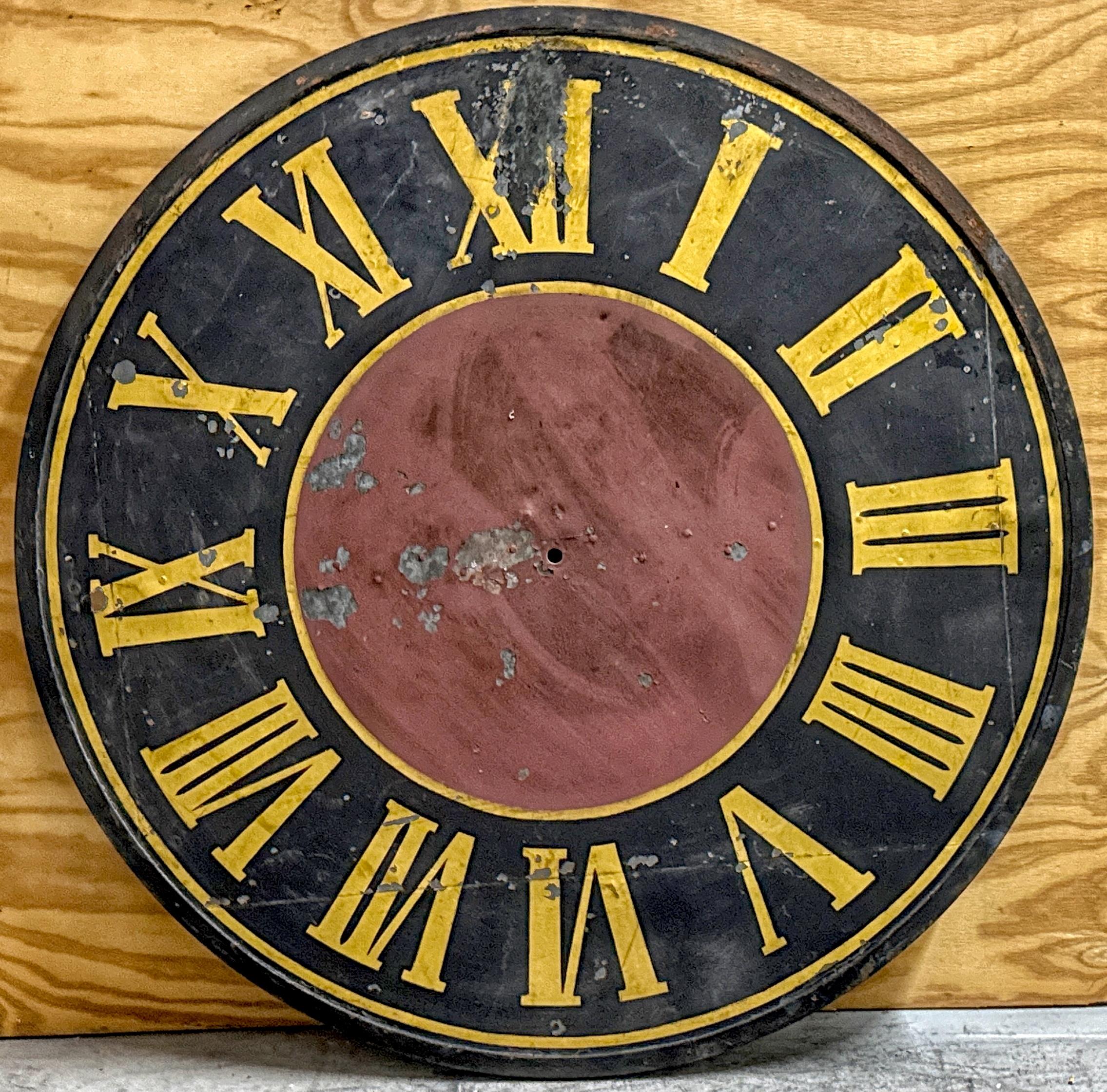Monumental 19th Century European Industrial Clock Face with Roman Numerals, 48