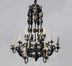 Monumental 19th Century French Bronze Chandelier