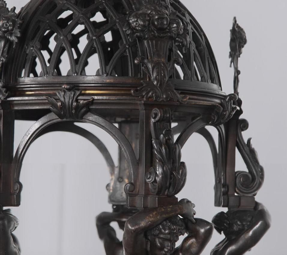 Monumental 19th Century French Bronze Chandelier For Sale 5