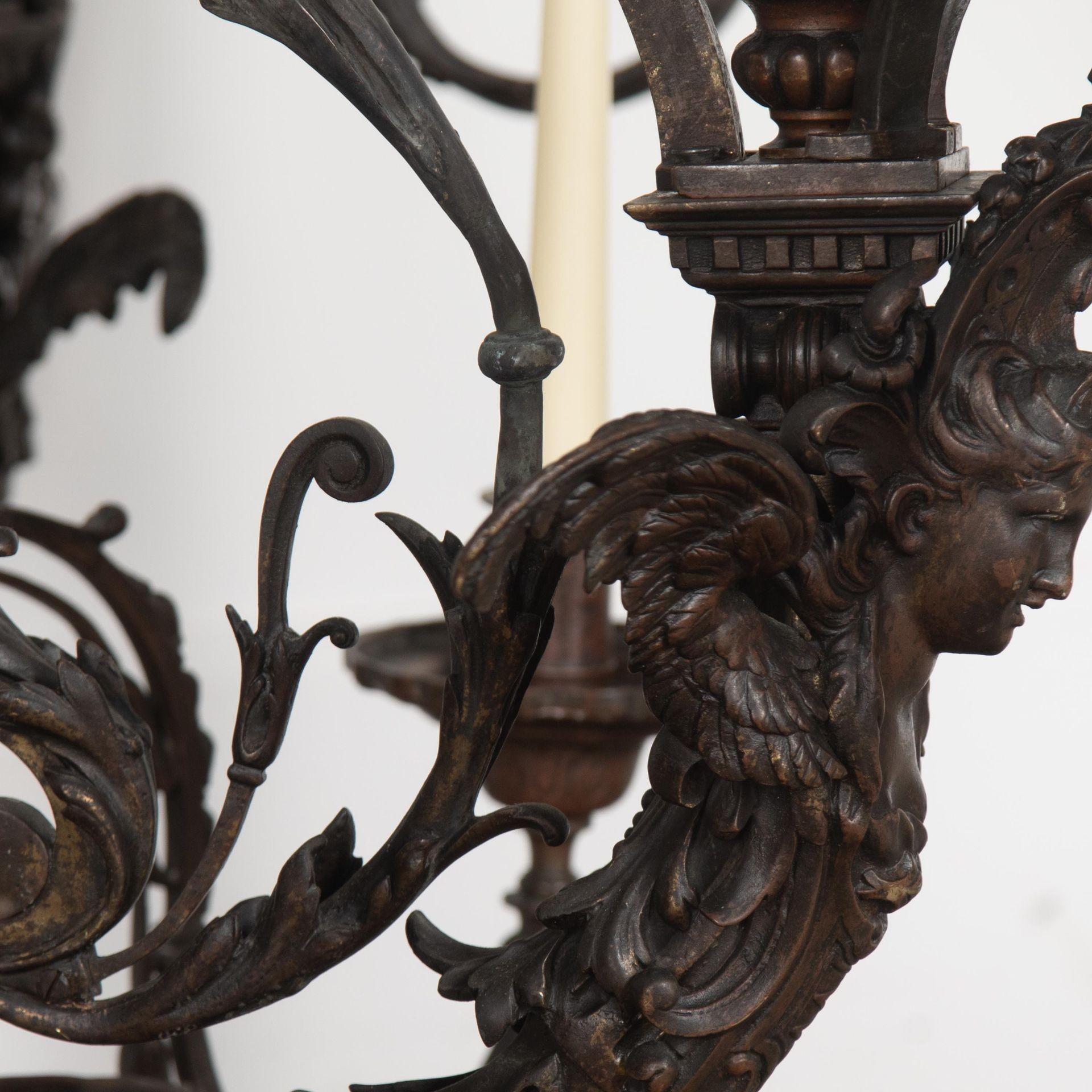 Monumental araña francesa de bronce del siglo XIX en Bueno estado para la venta en Gloucestershire, GB
