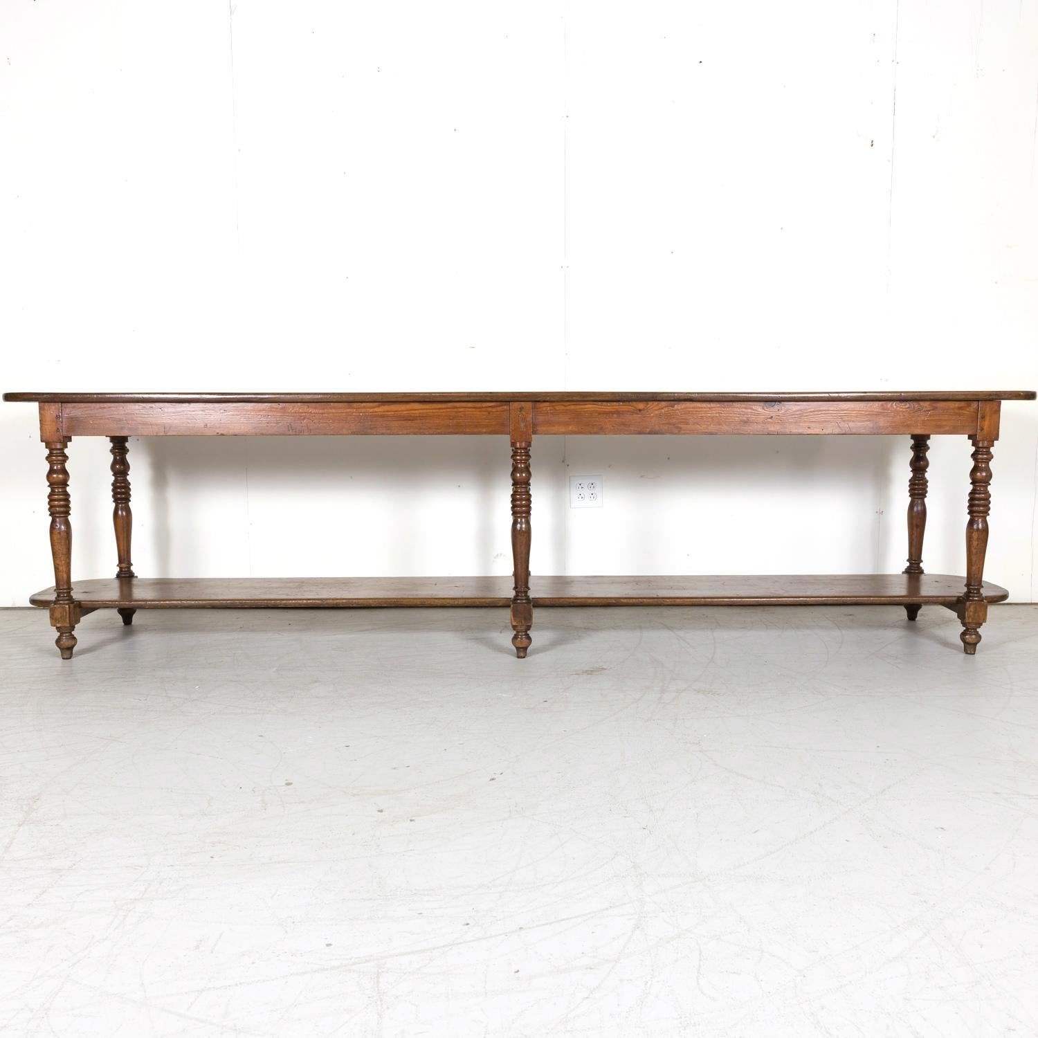 Monumental 19th Century French Louis Philippe Period Draper Table In Good Condition In Birmingham, AL