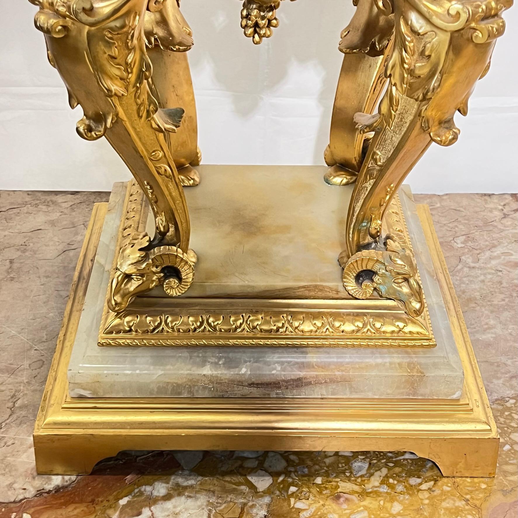 Monumental 19th Century French Neoclassical Onyx and Gilt Bronze Vase For Sale 10