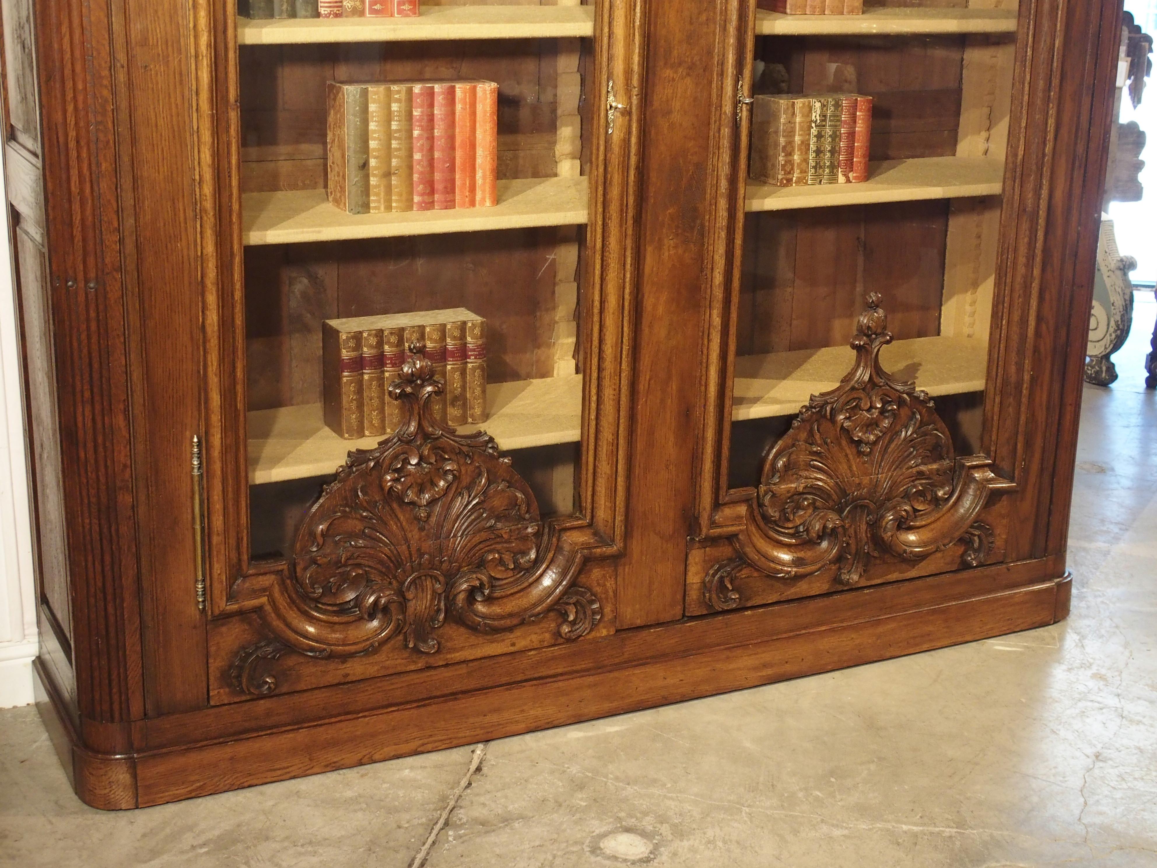 Monumental 19th Century French Oak Bibliotheque-Vitrine “Rocaille” 4