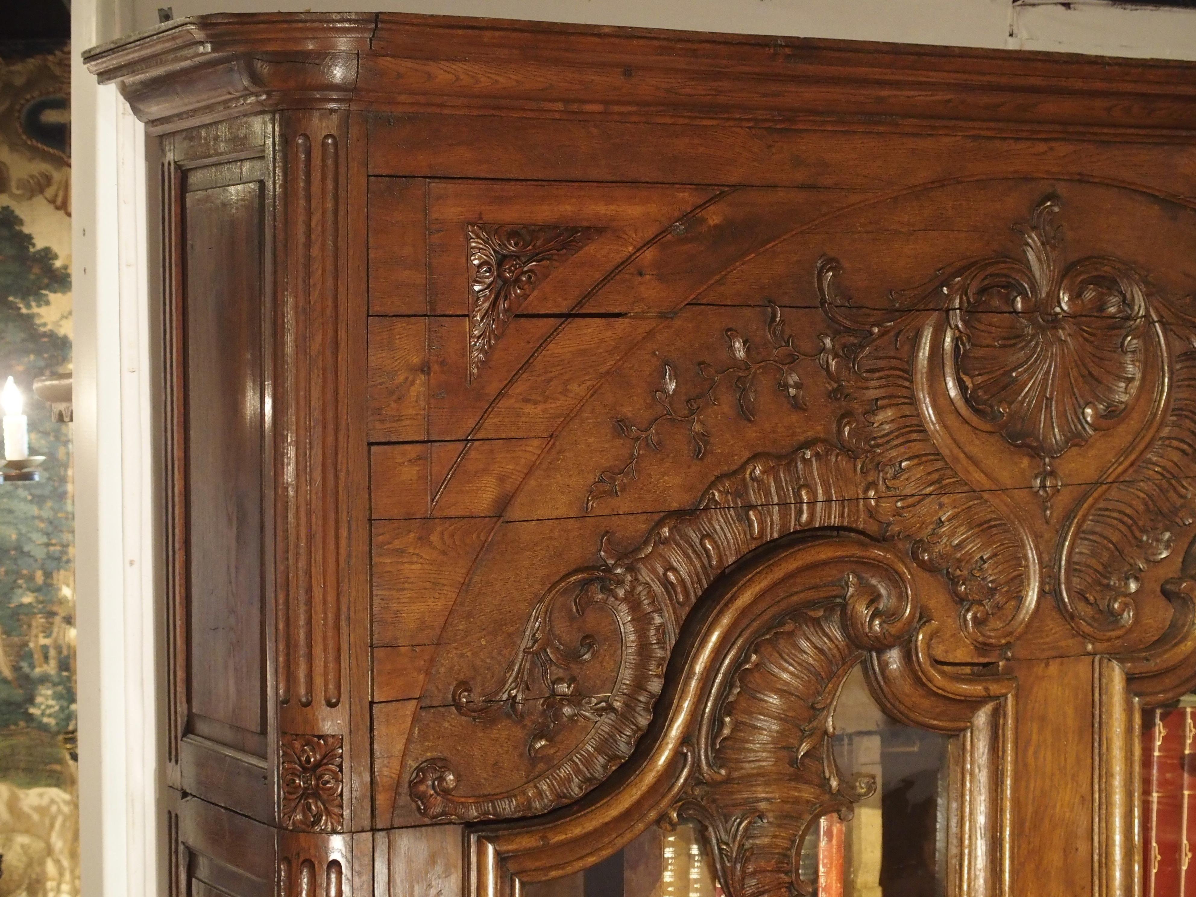 Monumental 19th Century French Oak Bibliotheque-Vitrine “Rocaille” 6