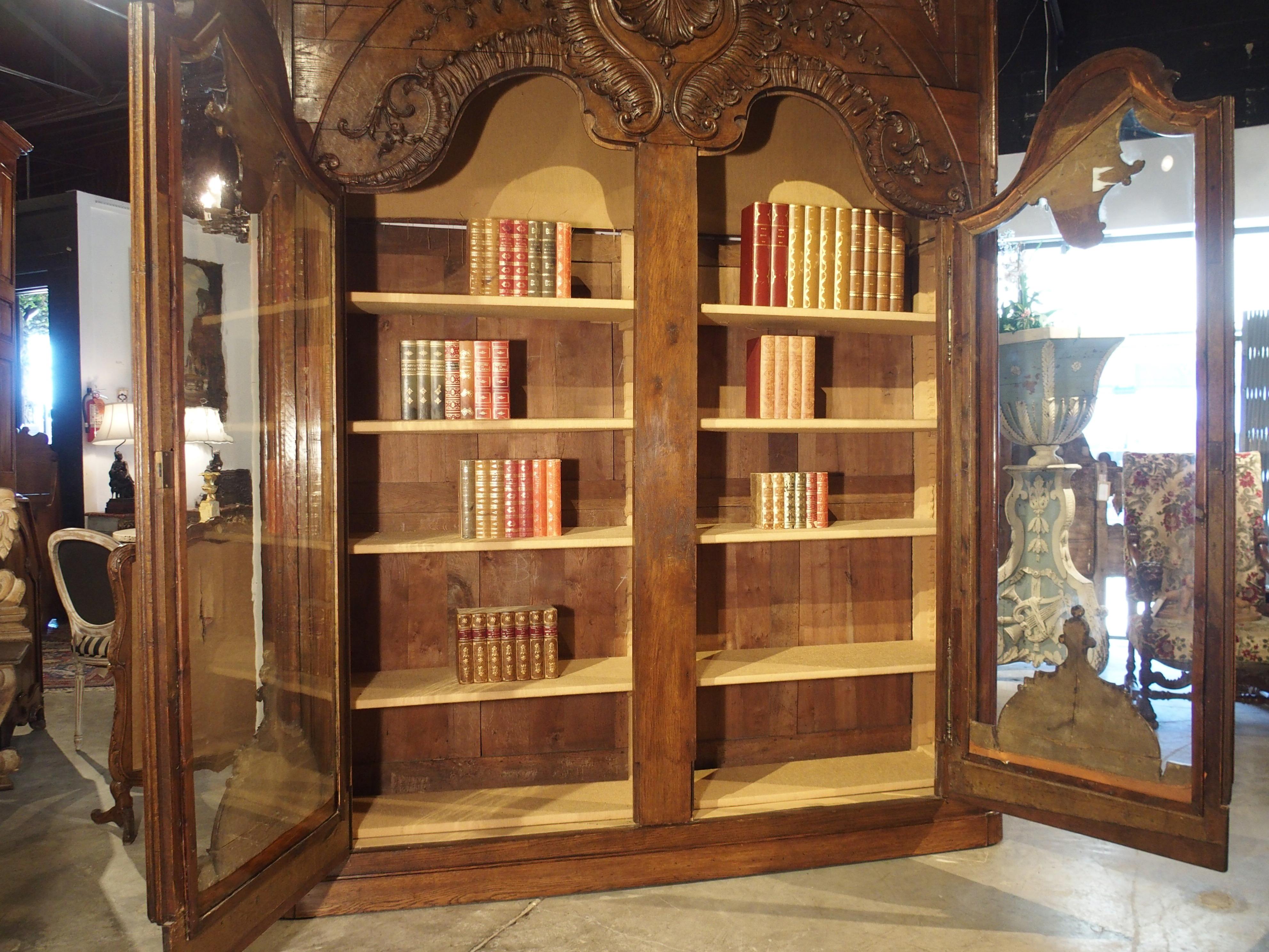 Monumental 19th Century French Oak Bibliotheque-Vitrine “Rocaille” 8