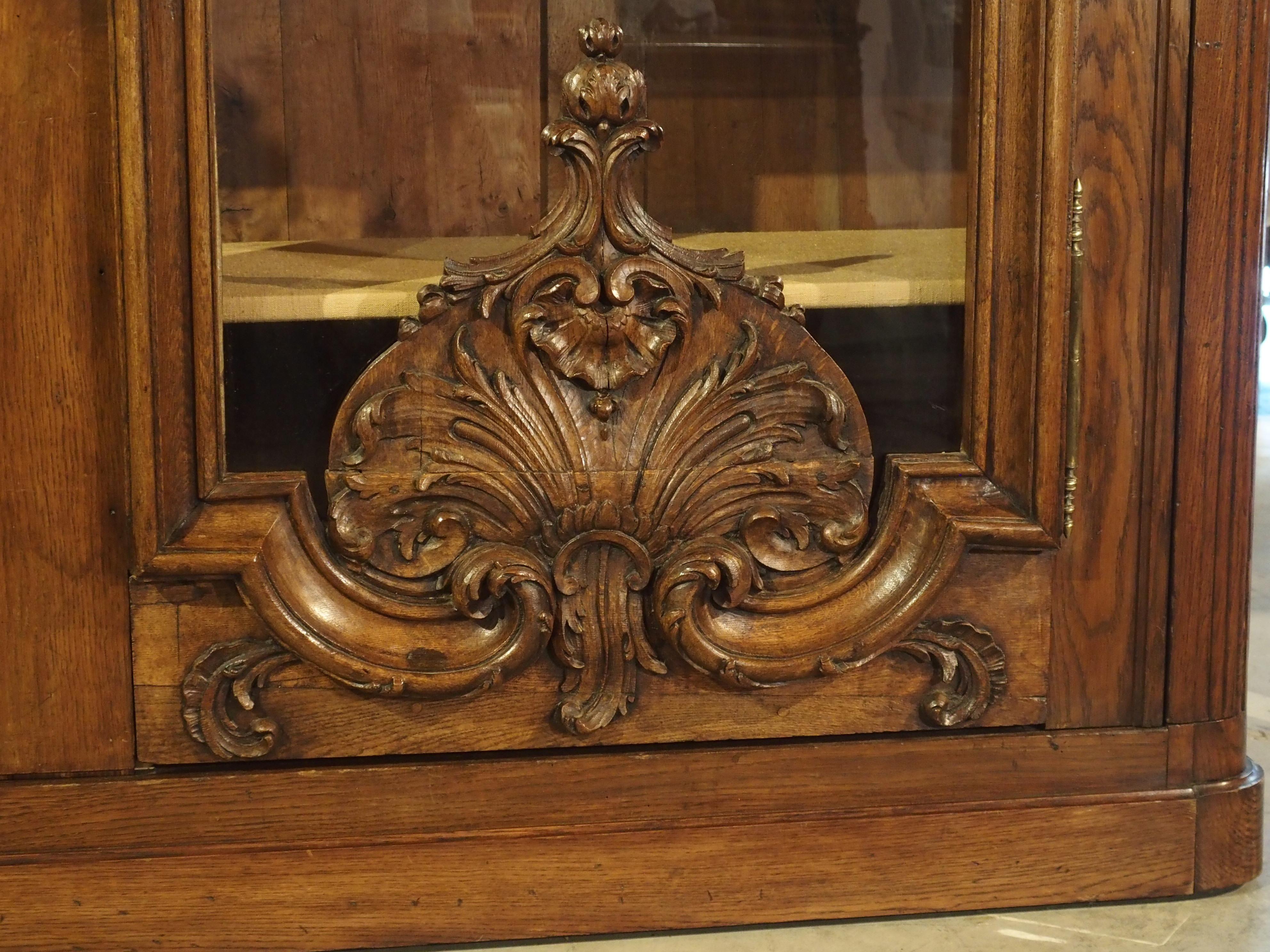 Monumental 19th Century French Oak Bibliotheque-Vitrine “Rocaille” 3