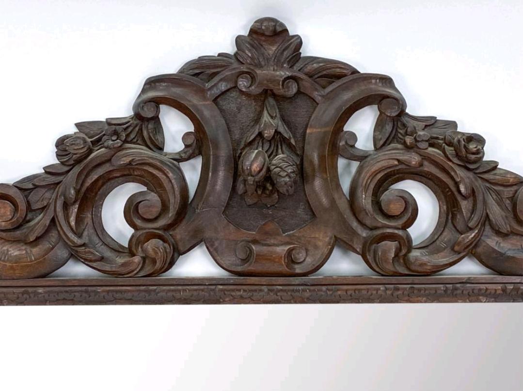 A spectacular and monumental carved French Oak mirror of the mid-19th century. Heavy carving and beautiful original surface. This large mirror can Grace and create any room.
Pier mirror
Mantle mirror
Floor mirror
Dressing mirror
Ballroom mirror.
