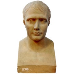 Monumental 19th Century French Patinated Plaster Bust of Napoleon