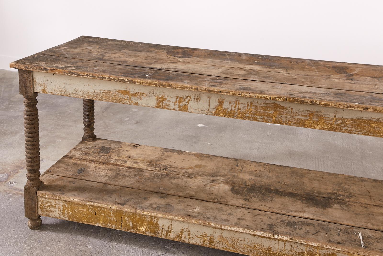 Monumental 19th Century French Pine Drapers Work Table 5