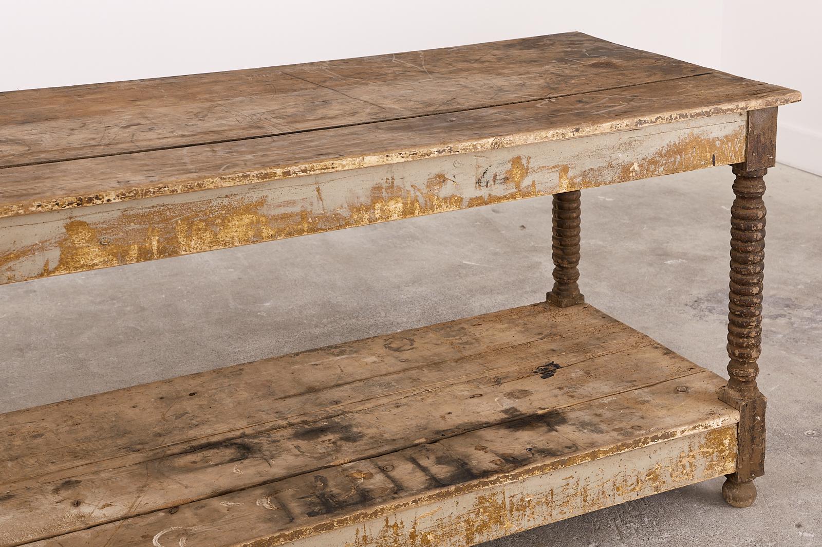 Monumental 19th Century French Pine Drapers Work Table 6