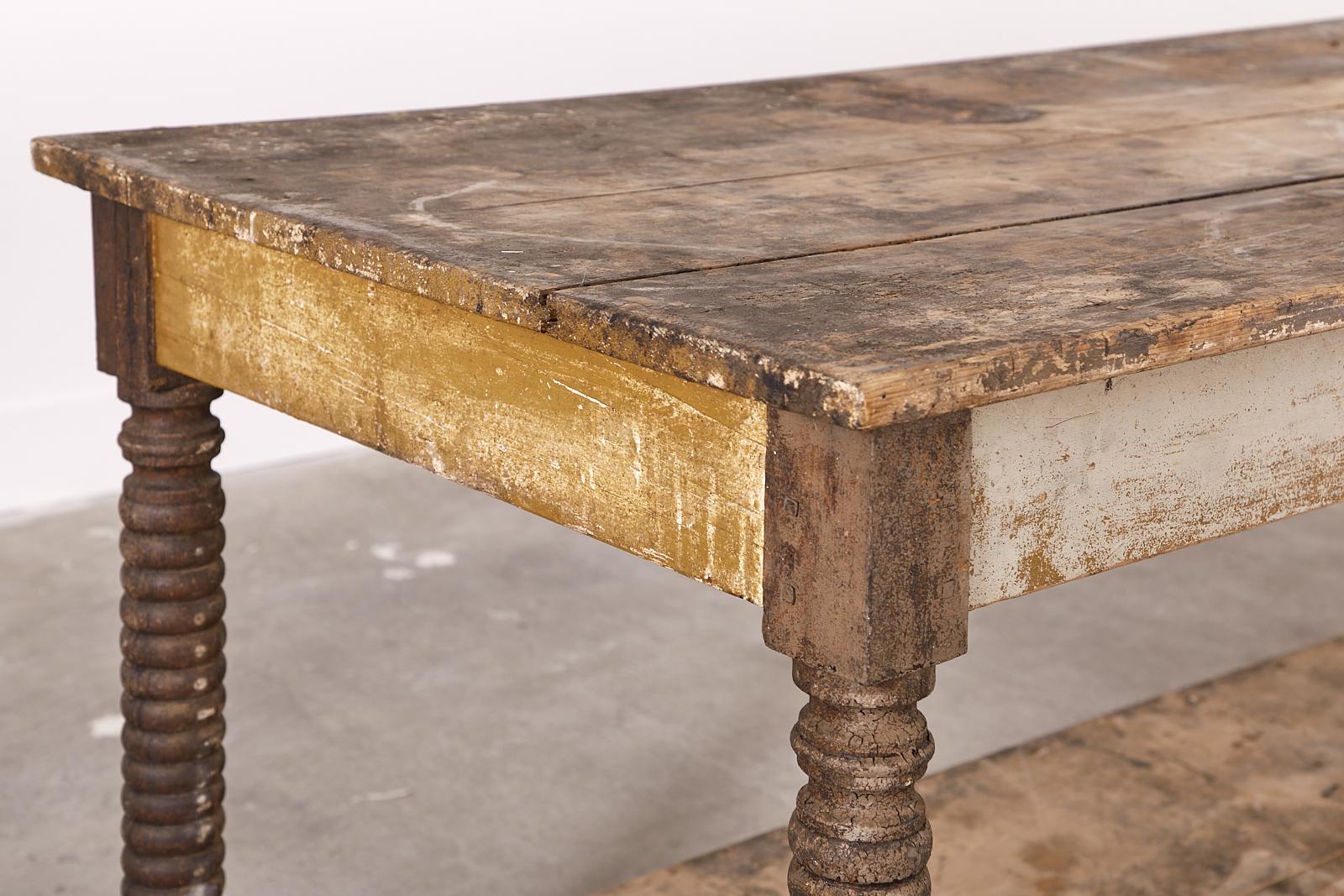 Monumental 19th Century French Pine Drapers Work Table 12