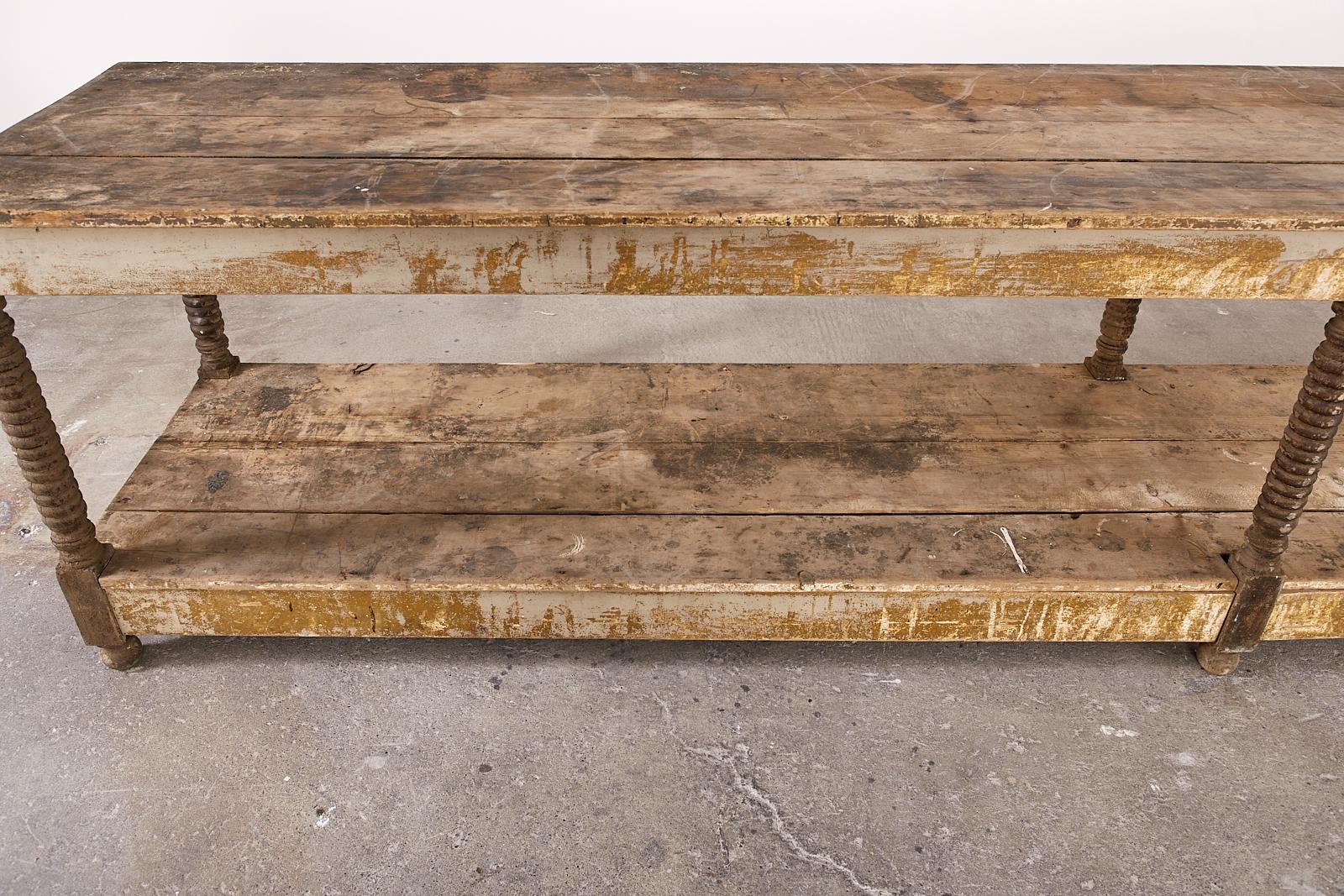 Monumental 19th Century French Pine Drapers Work Table 3