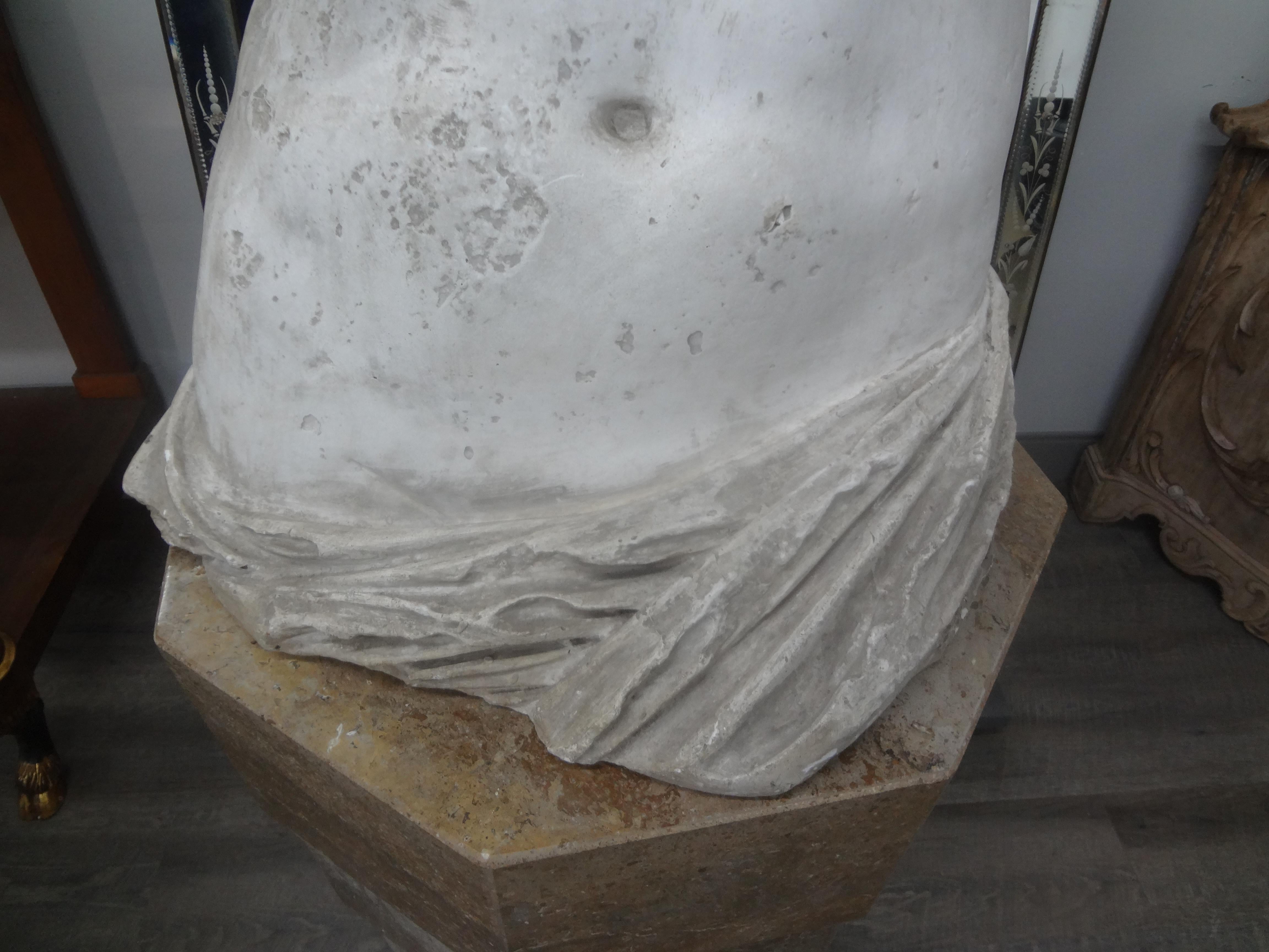 Monumental 19th Century French Plaster Torso of Venus In Good Condition For Sale In Houston, TX