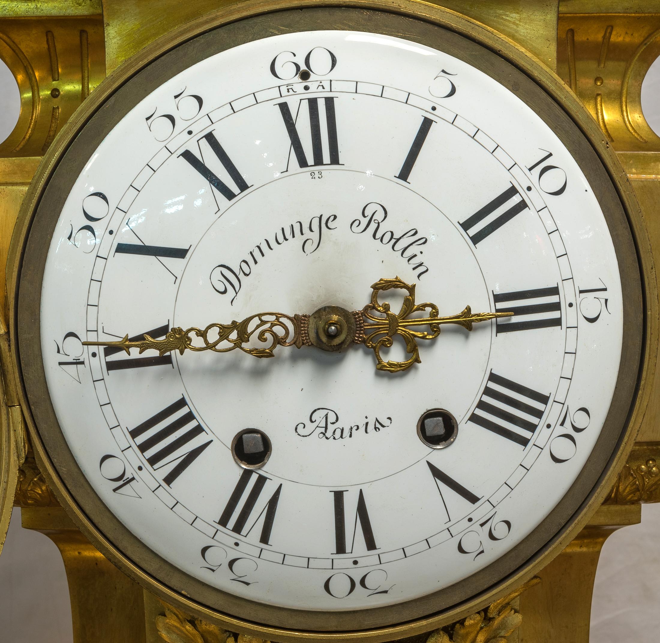 Monumental 19th Century French Three-Piece Ormolu Clock Garniture For Sale 2