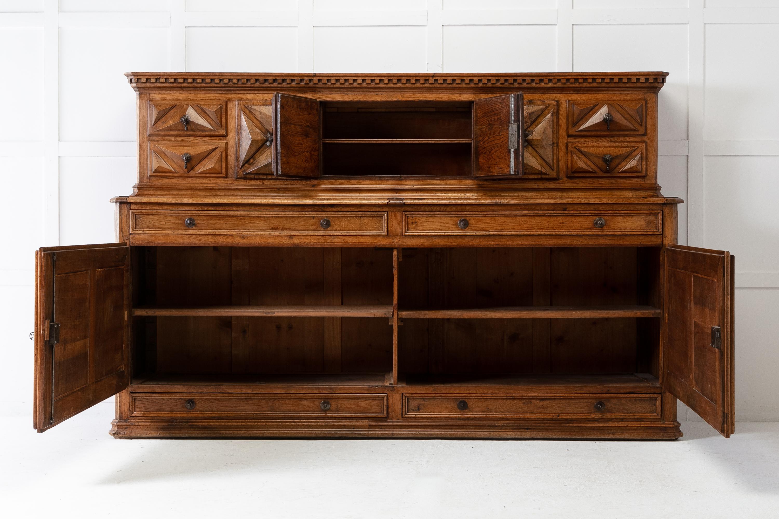 Monumental 19th Century French Walnut and Oak Buffet For Sale 7