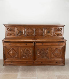 Monumental 19th Century French Walnut and Oak Buffet