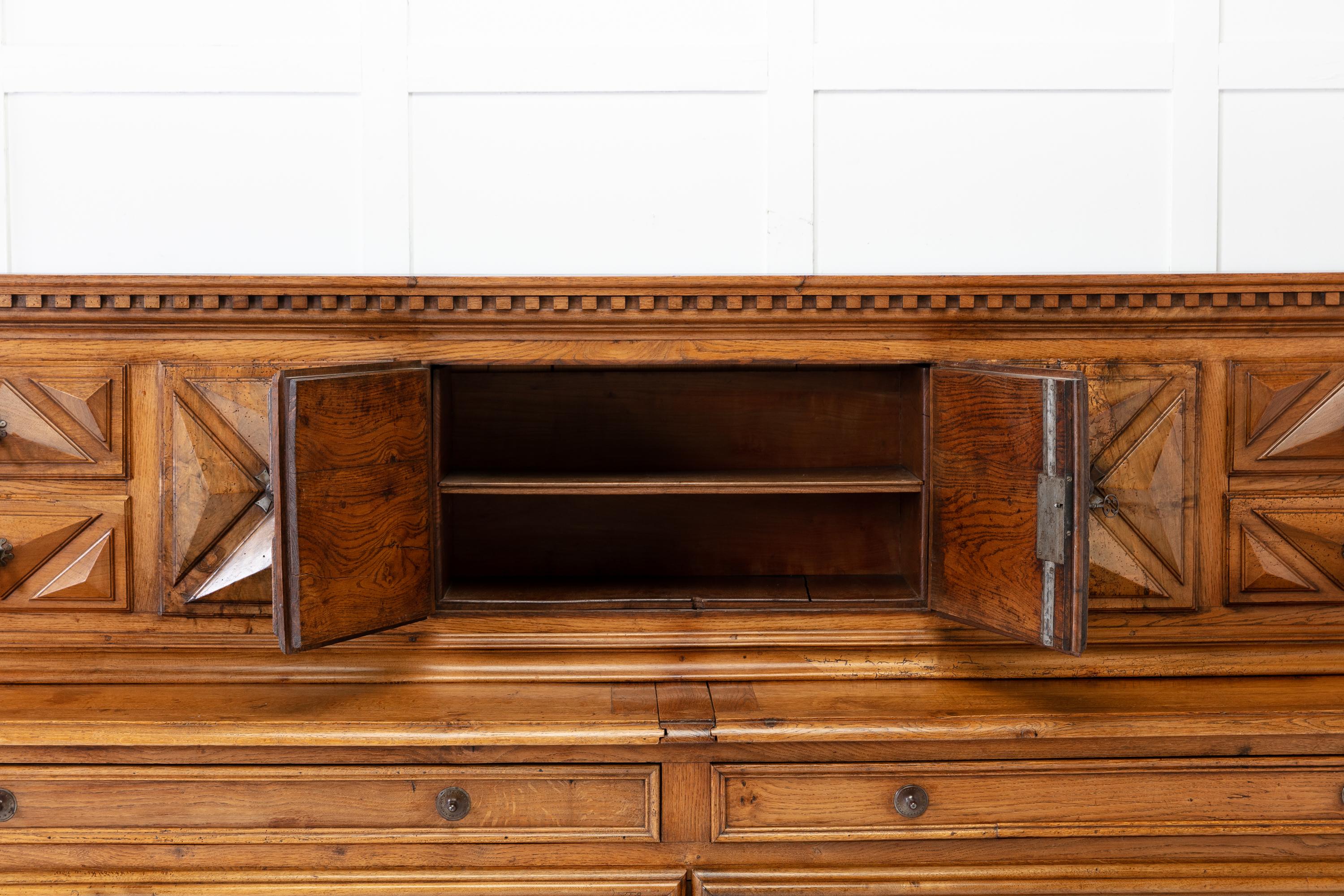 Monumental 19th Century French Walnut and Oak Buffet For Sale 5