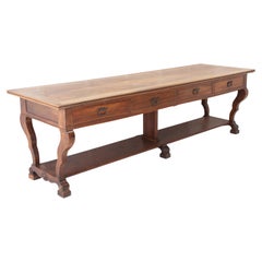Antique Monumental 19th Century French Walnut Drapers Table