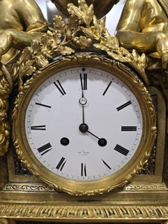 Monumentale orologio del XIX secolo in bronzo dorato di Henri Marc, Paris