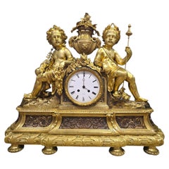 Monumentale orologio del XIX secolo in bronzo dorato di Henri Marc, Paris